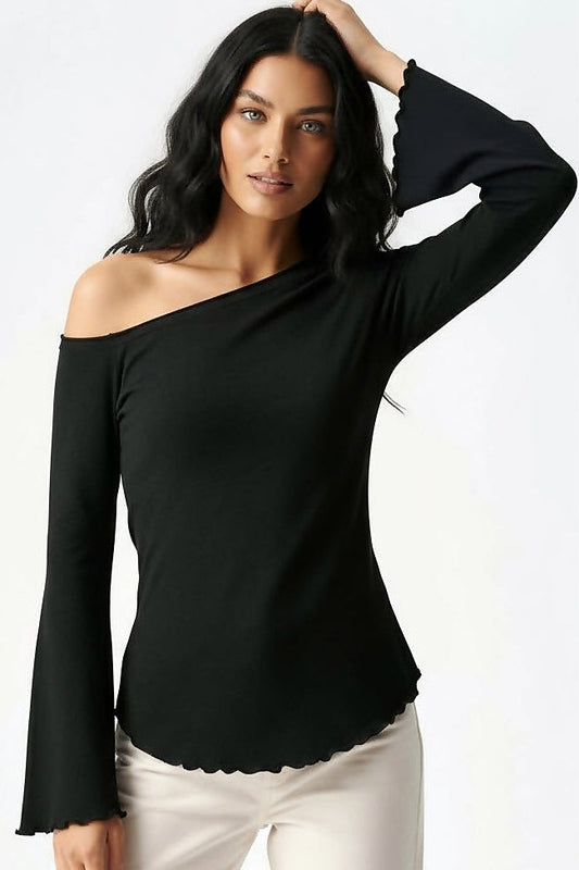 Off-shoulder Wide Sleeve Top