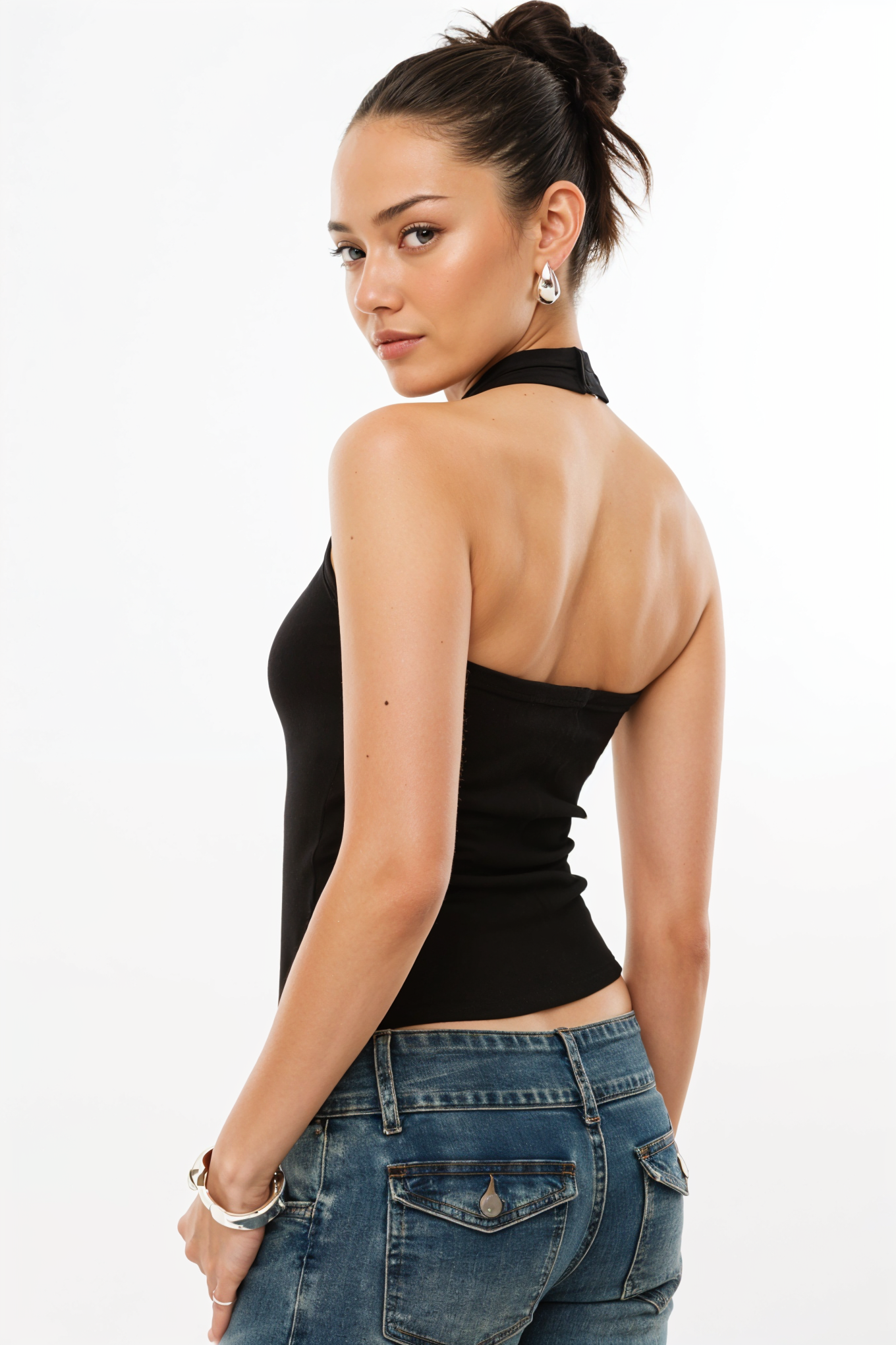 Ribbed Halter Neck Tank Top