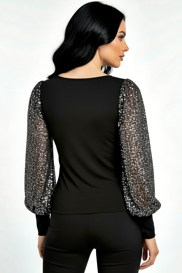Heavy Sequin Sleeves Top