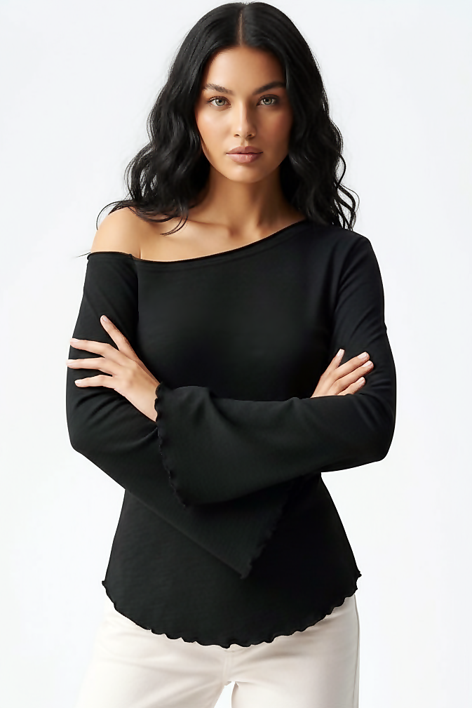 Off-shoulder Wide Sleeve Top