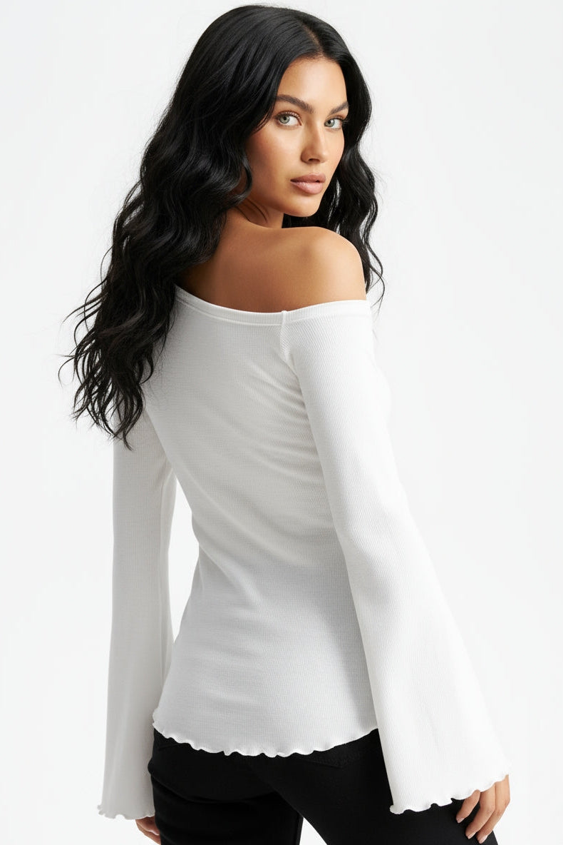 Off-shoulder Wide Sleeve Top