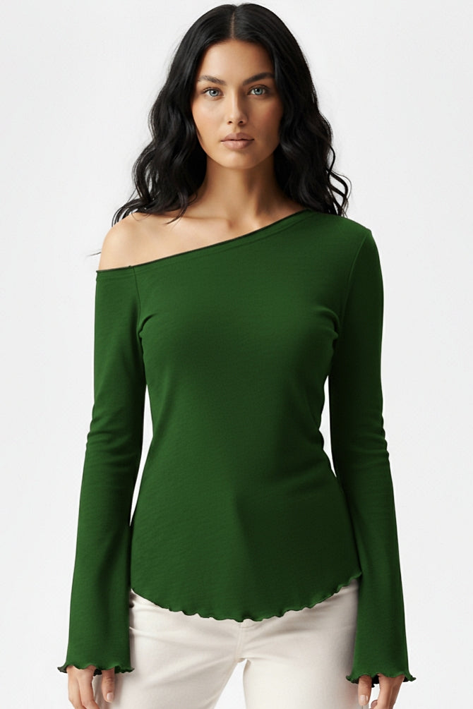 Off-shoulder Wide Sleeve Top