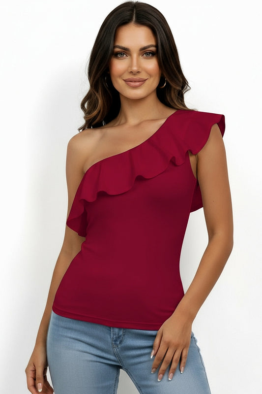 Asymmetrical Ruffle Top