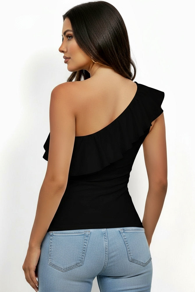 Asymmetrical Ruffle Top