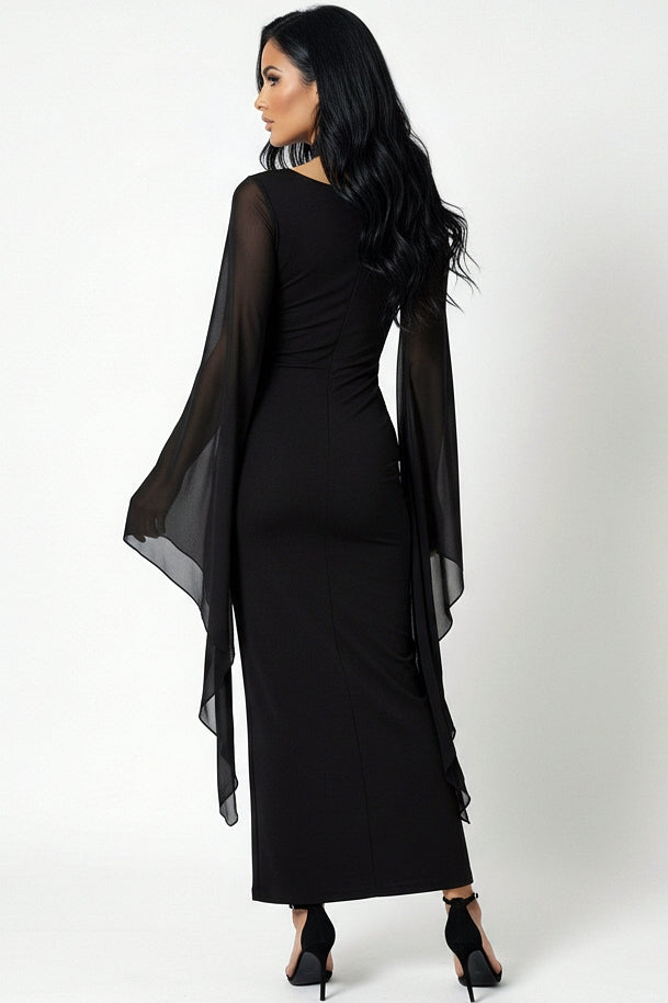 Mesh Sleeve Dress