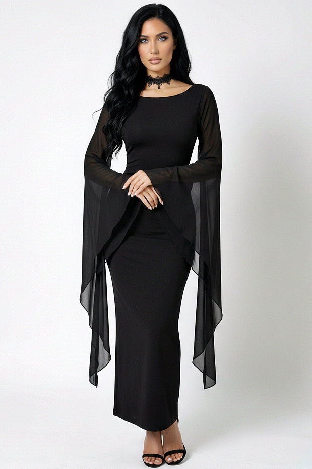 Mesh Sleeve Dress