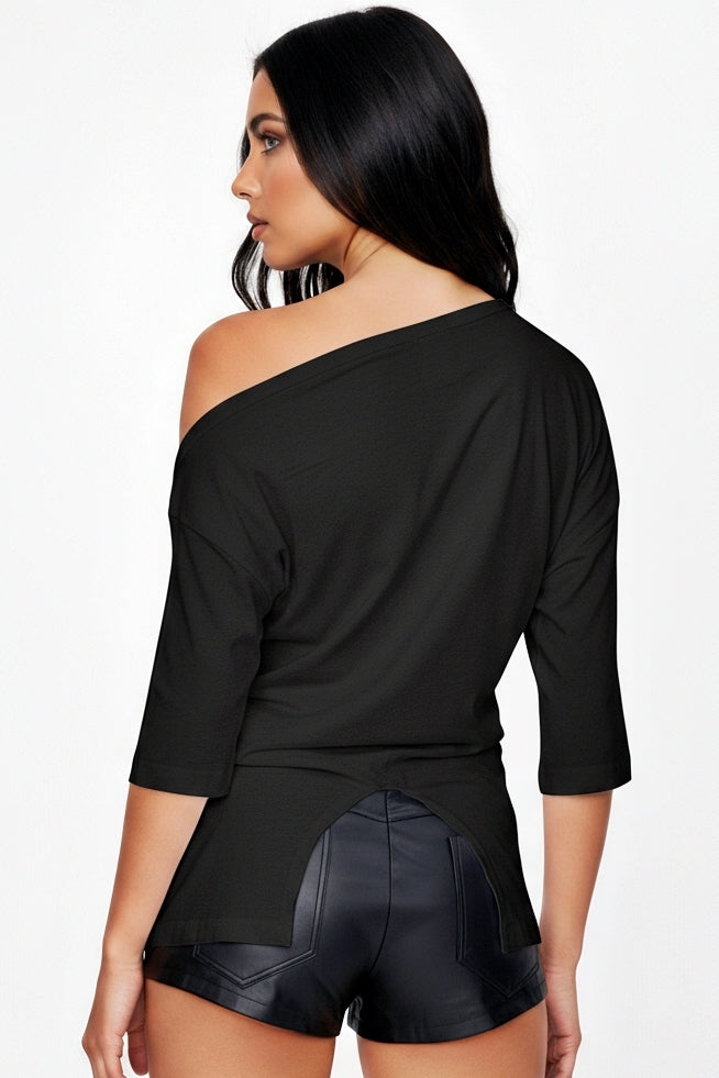 Asymmetrical Split Back Top