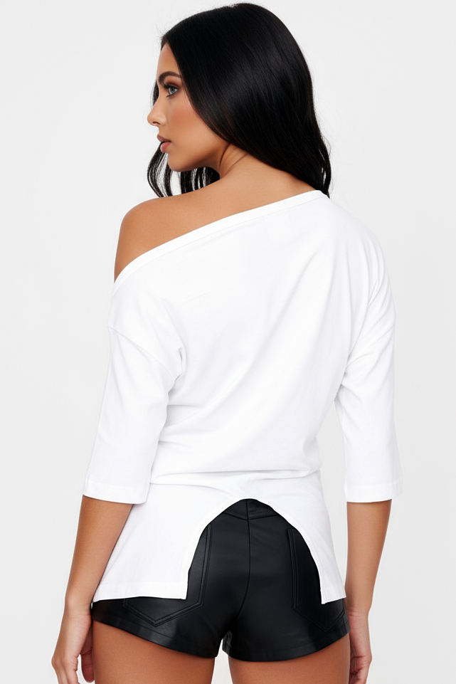Asymmetrical Split Back Top