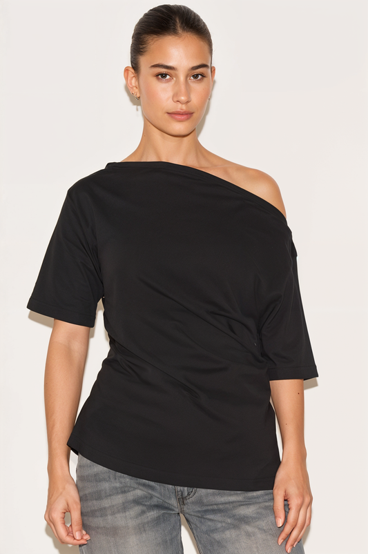 Asymmetrical Split Back Top