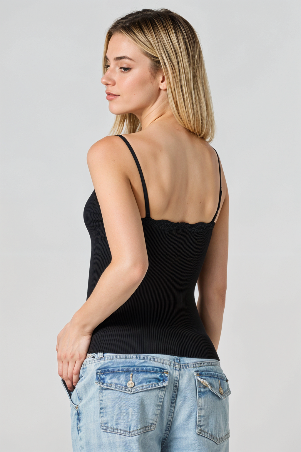 Ribbed Lace Tank