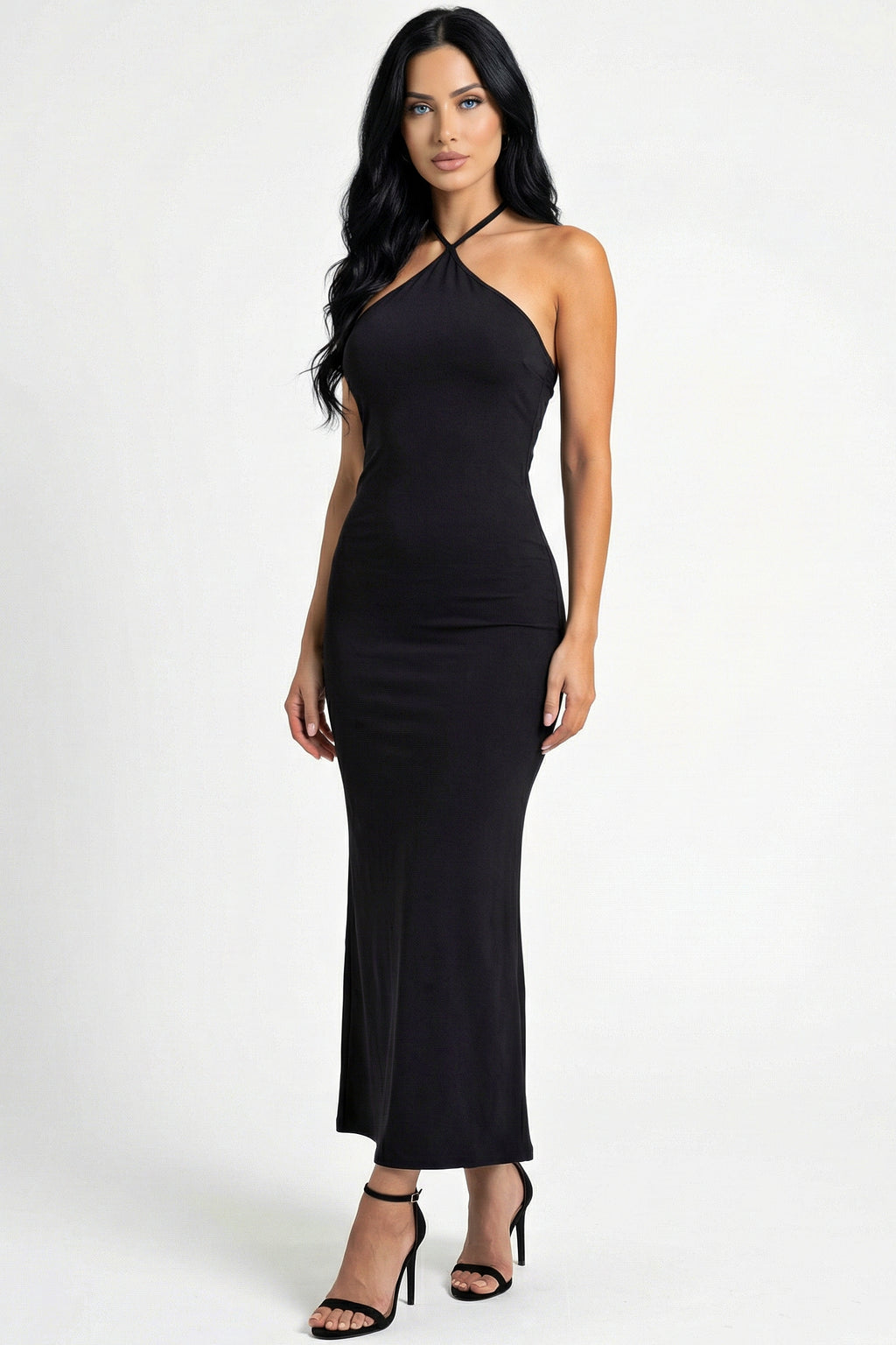 Cross Halter Neck Dress
