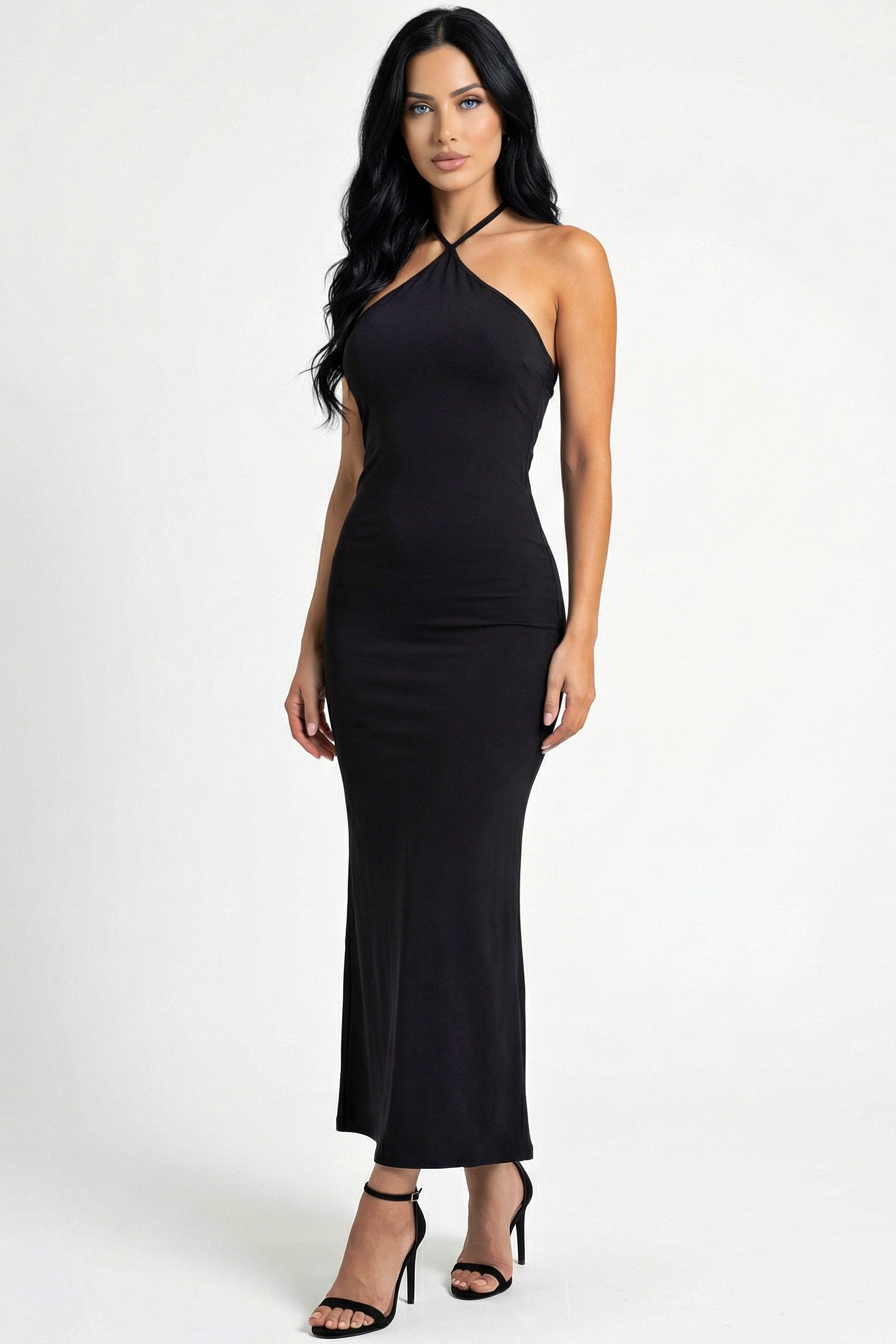 Cross Halter Neck Dress