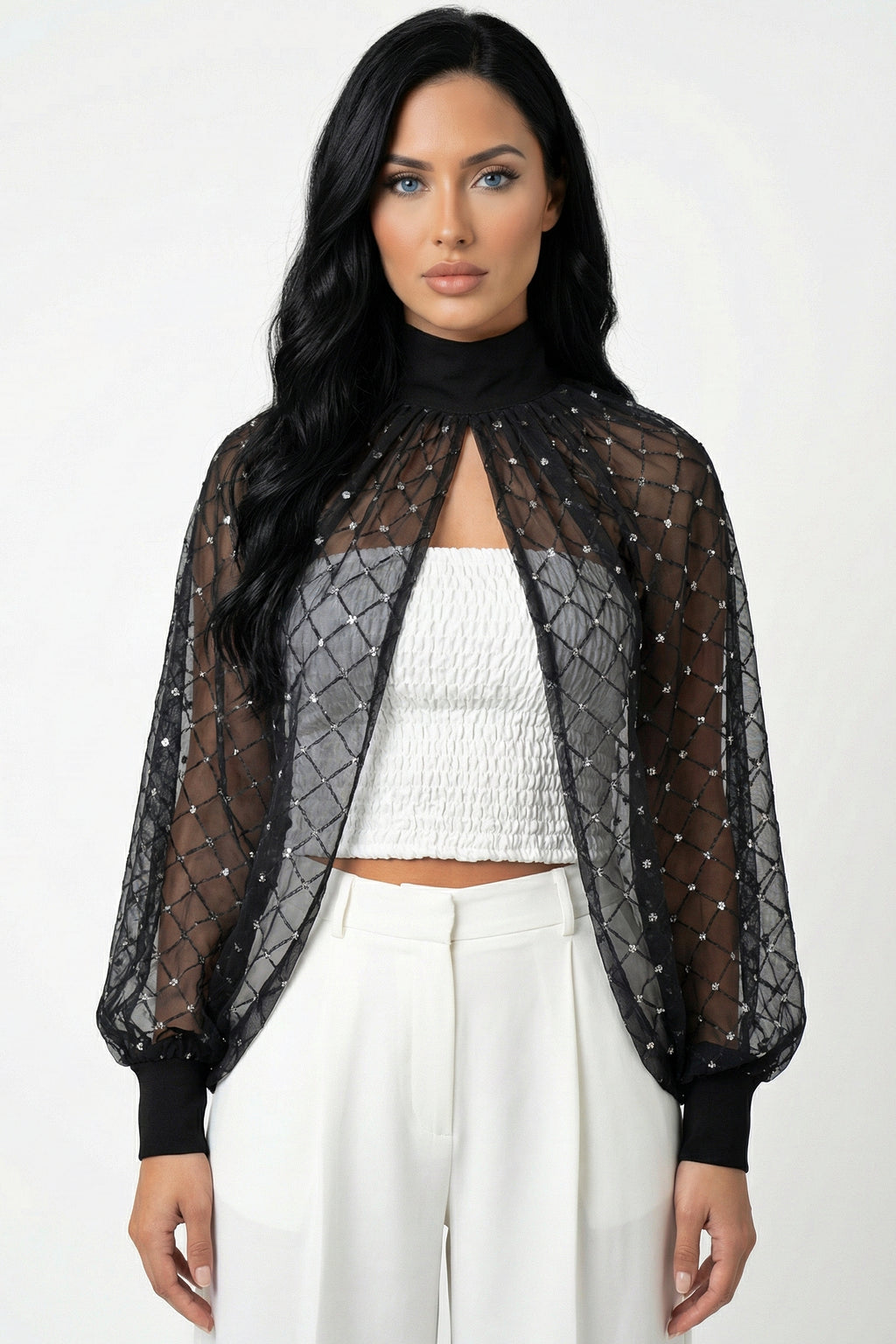 Sheer Glitter Bolero