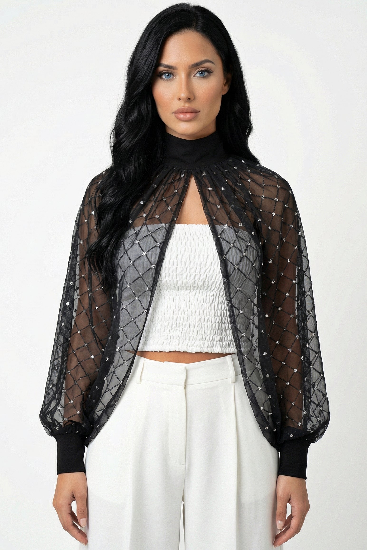 Sheer Glitter Bolero