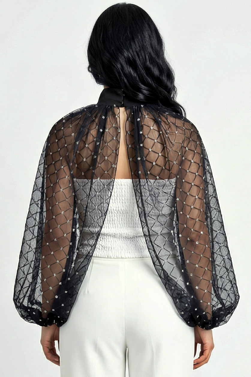 Sheer Glitter Bolero