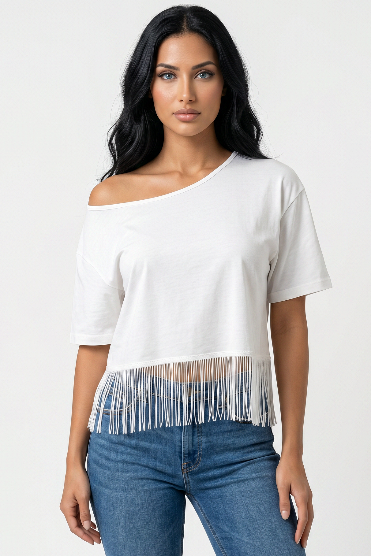 Fringe Hem Boxy Tee
