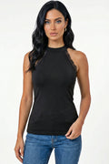 Lace-Trim High-Neck Tank