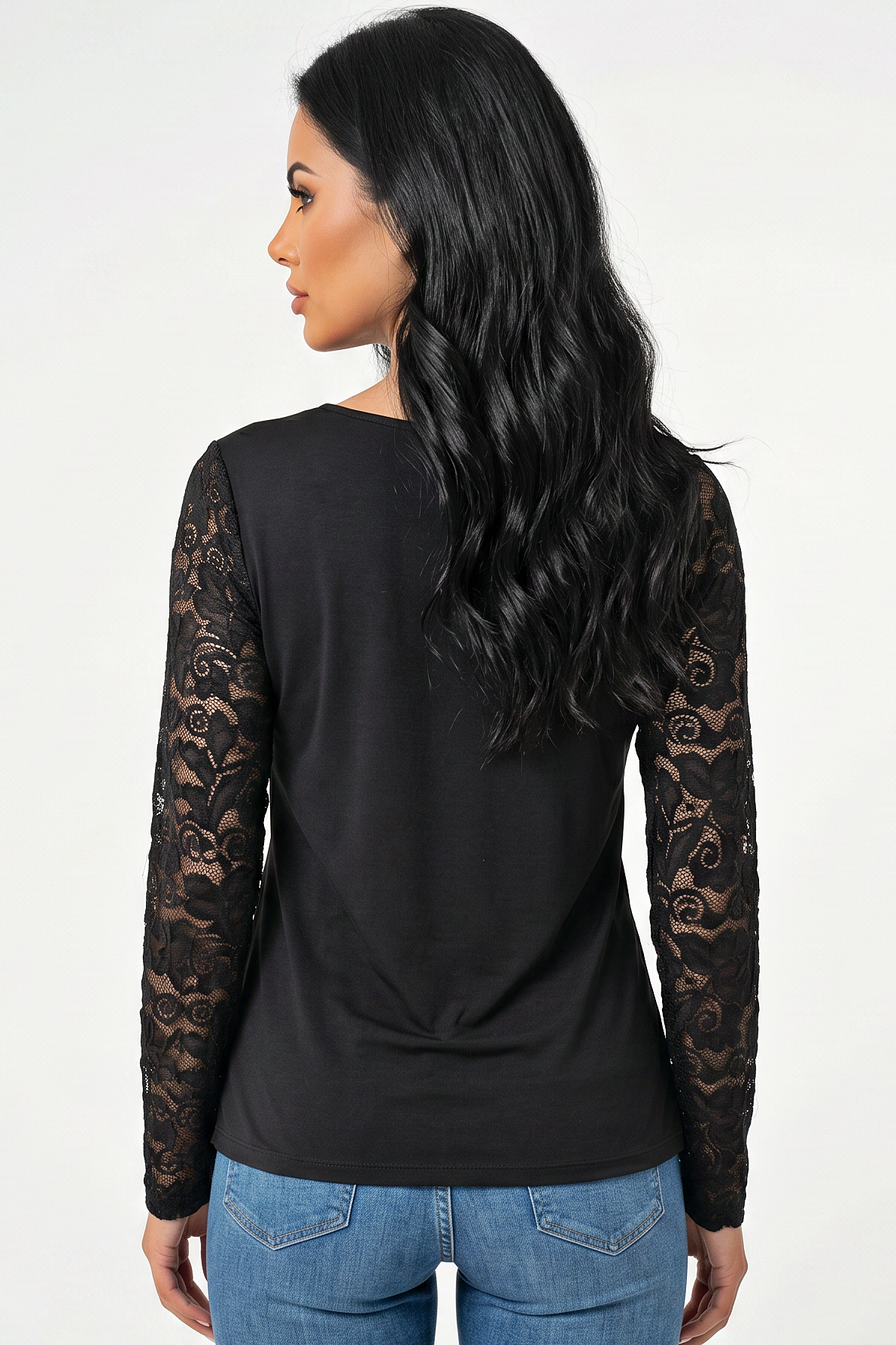 Lace Sleeve Cut-Out Top