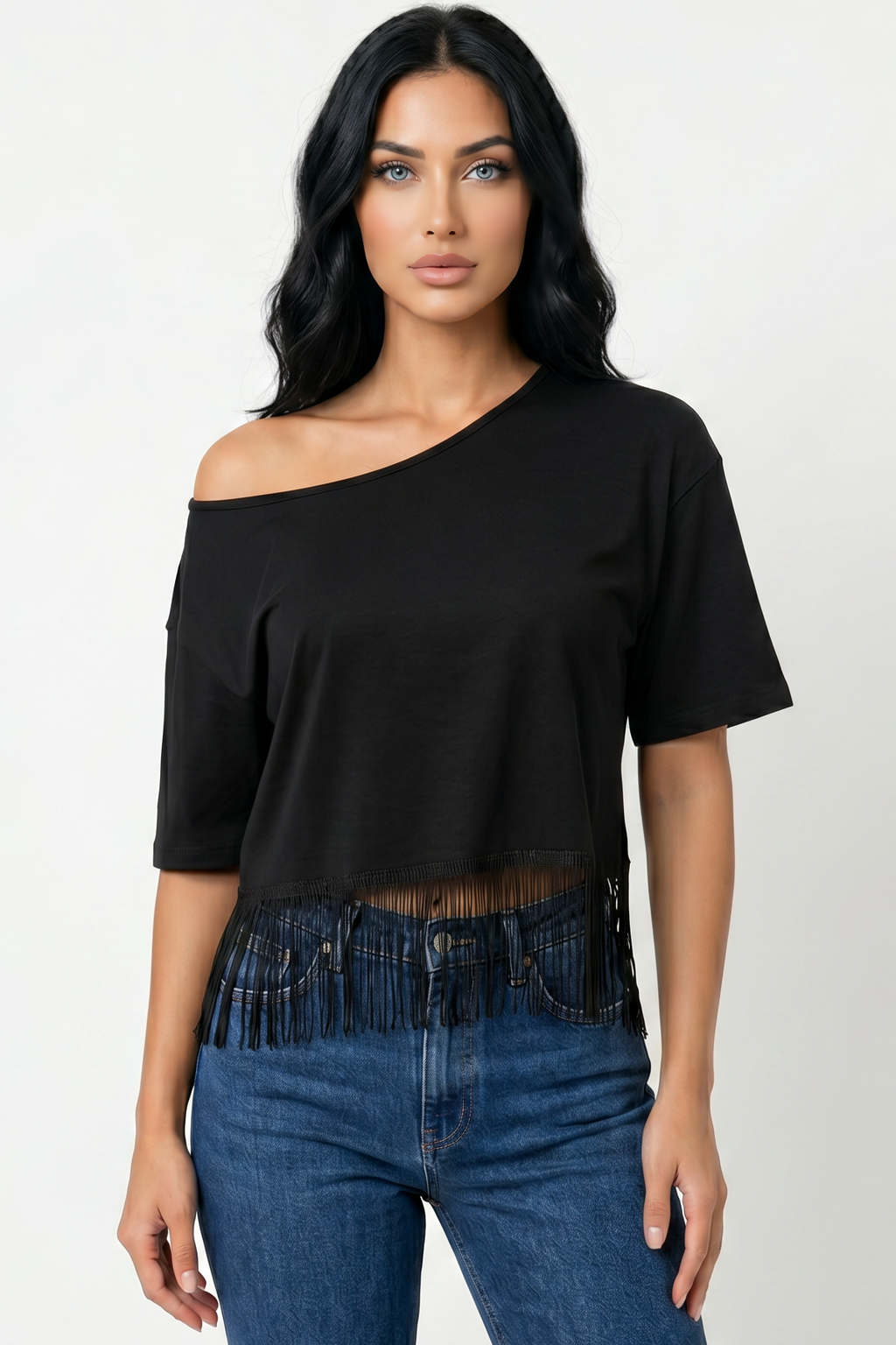 Fringe Hem Boxy Tee