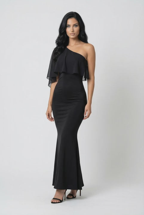 Asymmetrical Ruffle Dress