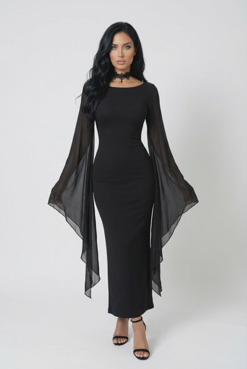 Mesh Sleeve Dress