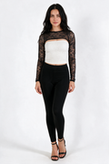Cropped Lace Bolero - Black - front